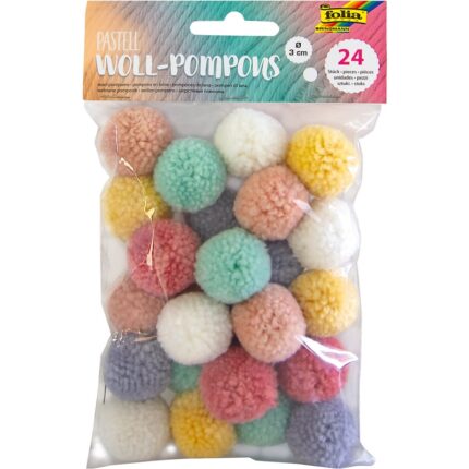 ΠΟΜ-ΠΟΜ POM-POM FOLIA PASTEL WOOL 30mm 24τεμ.